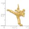 14K Yellow Gold Kicking Karate Man Charm Martial Arts Jewerly 25mm x 20mm